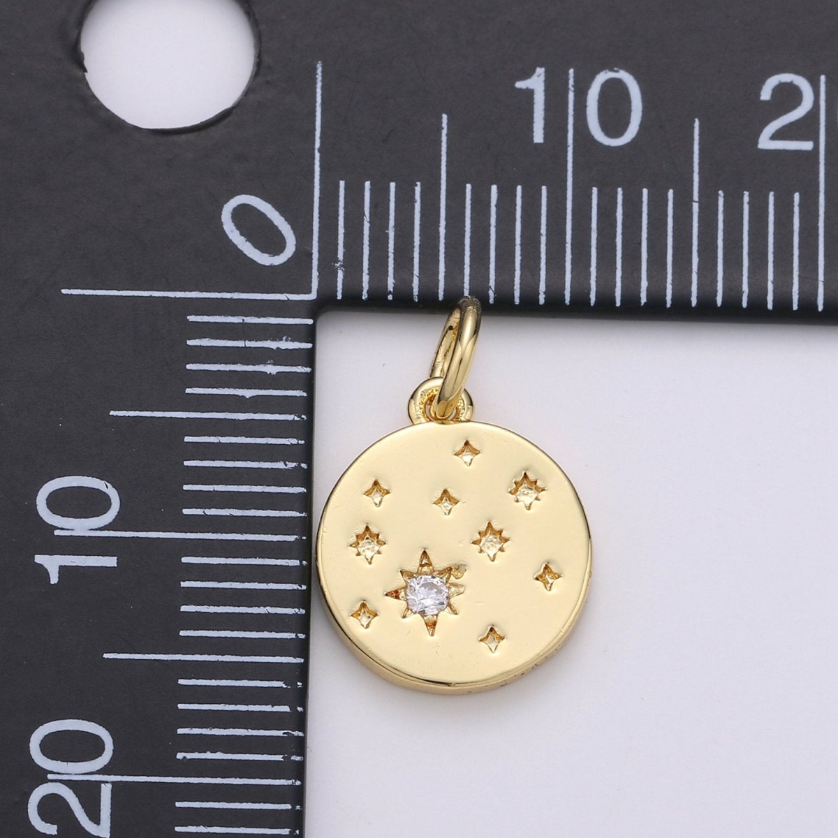 24k Gold Filled Micro Pave CZ Star Pendant Charm, Cubic Galaxy Micro Pave CZ Pendant Charm, Gold Filled Pendant, For Celestial Jewelry D-394