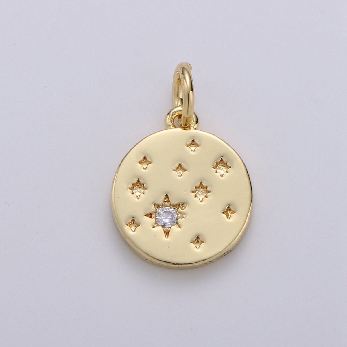 24k Gold Filled Micro Pave CZ Star Pendant Charm, Cubic Galaxy Micro Pave CZ Pendant Charm, Gold Filled Pendant, For Celestial Jewelry D-394