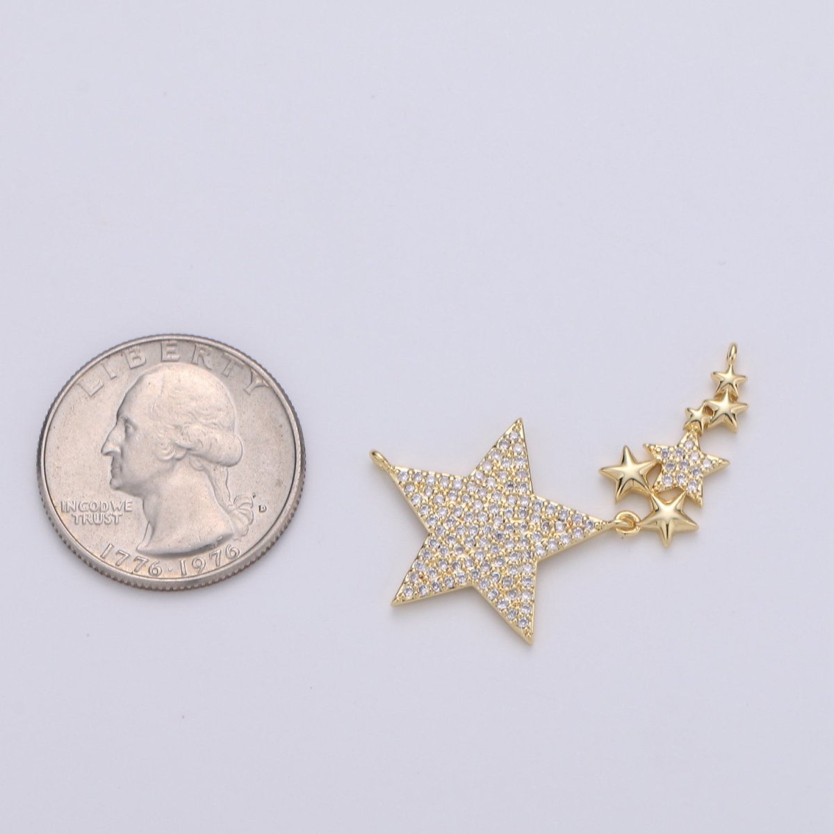 24k Gold Filled Micro Pave Star Charm, Twinkle little Star Pendant Charm, Gold Filled Charm, For DIY Necklace Component F-440