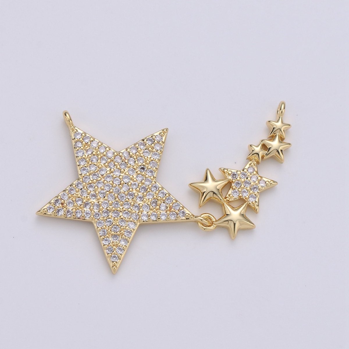 24k Gold Filled Micro Pave Star Charm, Twinkle little Star Pendant Charm, Gold Filled Charm, For DIY Necklace Component F-440