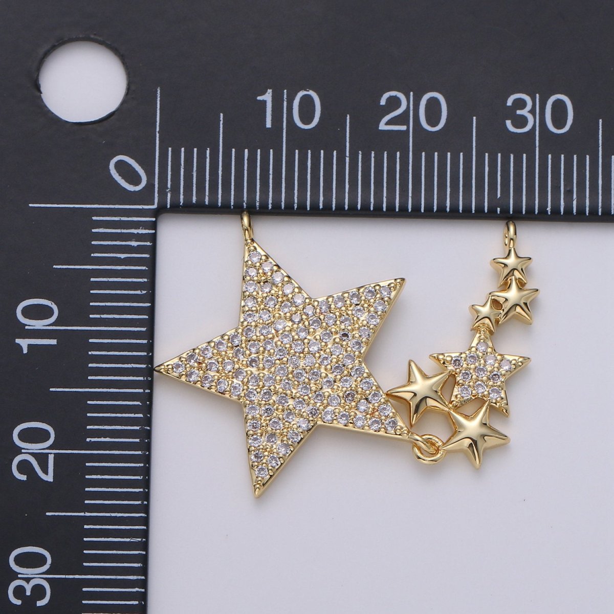 24k Gold Filled Micro Pave Star Charm, Twinkle little Star Pendant Charm, Gold Filled Charm, For DIY Necklace Component F-440