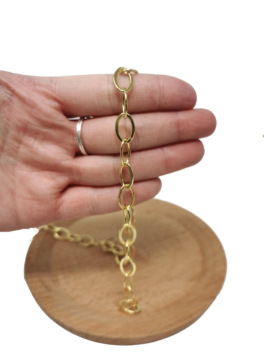 OS Pre-Order Only 24K Gold Filled Rolo CABLE Chain by Yard, Wholesale Bulk Roll Chain for Jewelry Making | ROLL-031