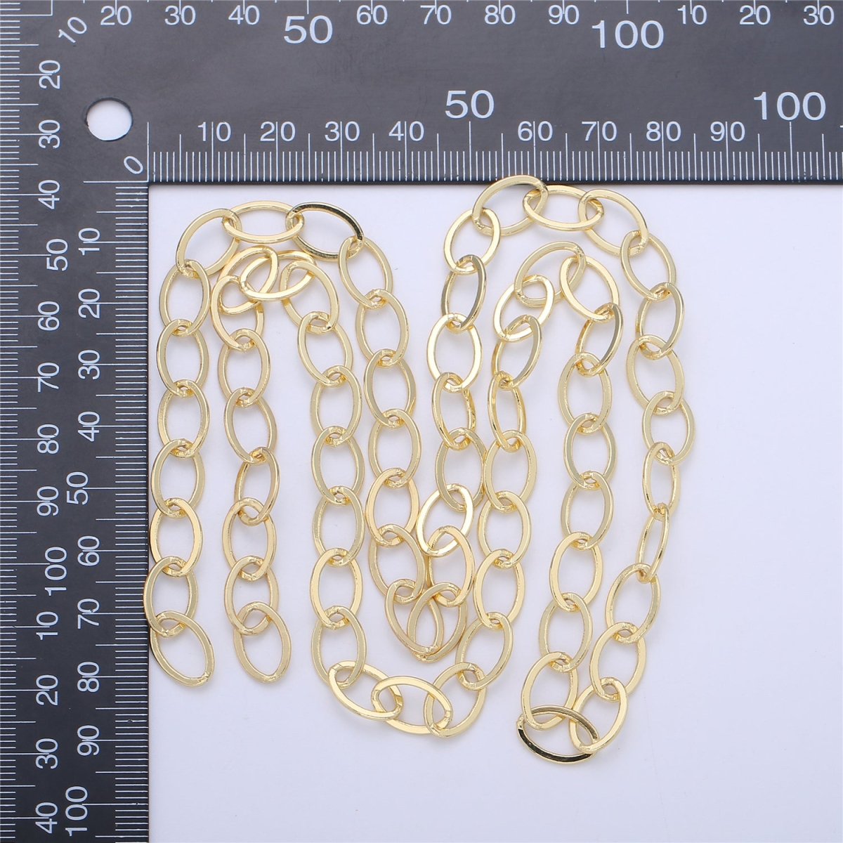 OS Pre-Order Only 24K Gold Filled Rolo CABLE Chain by Yard, Wholesale Bulk Roll Chain for Jewelry Making | ROLL-031