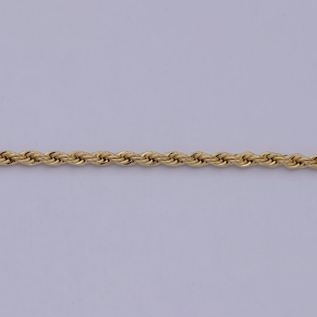 24K Gold Filled Rope Chain by Yard, Gold Twisted Chain by Yard, Wholesale Roll Chain for Jewelry Making 2.2mm Thickness | ROLL-587 Clearance Pricing