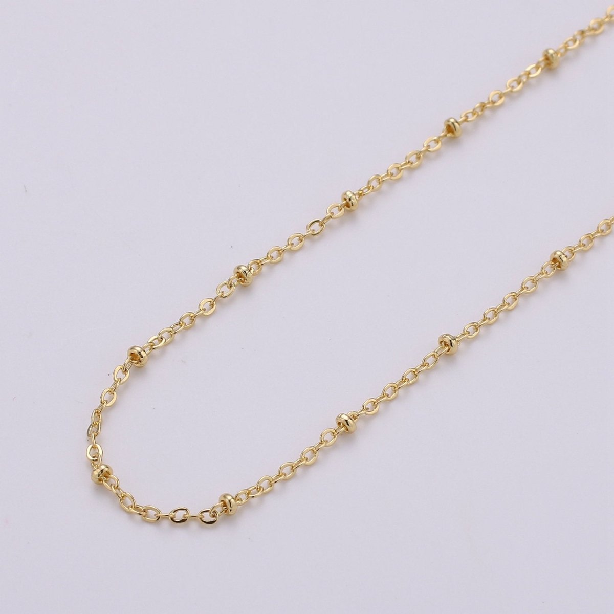 24K Gold Filled Satellite Chain - Gold Filled Beaded Chain - Satellite Chain By the Yard- Unfinished Chain for Necklace Rosary |  ROLL-133