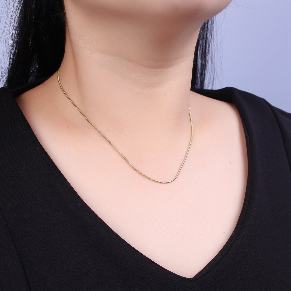 24K Gold Filled Snake Chain Dainty Chain Simple Everyday Layering Necklace | WA-731 Clearance Pricing