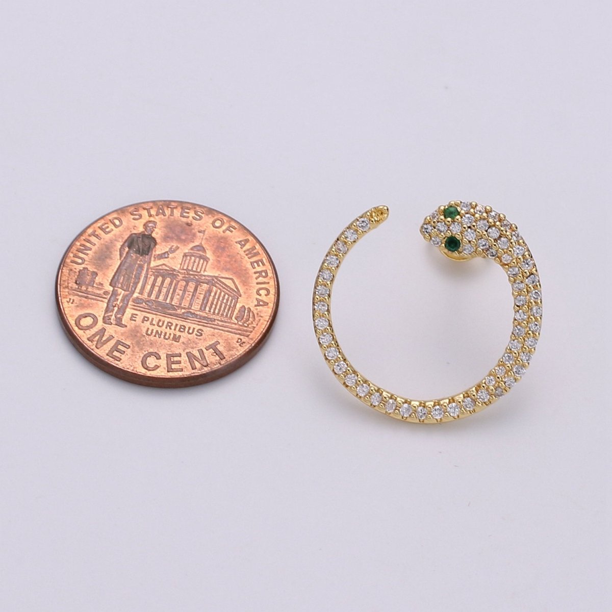 24k Gold Filled Snake Stud Earring, Micro Pave Snake Earring for DIY Earring Craft Supply Jewelry Making Supply Silver Serpent Earring Stud Q-140 Q-141