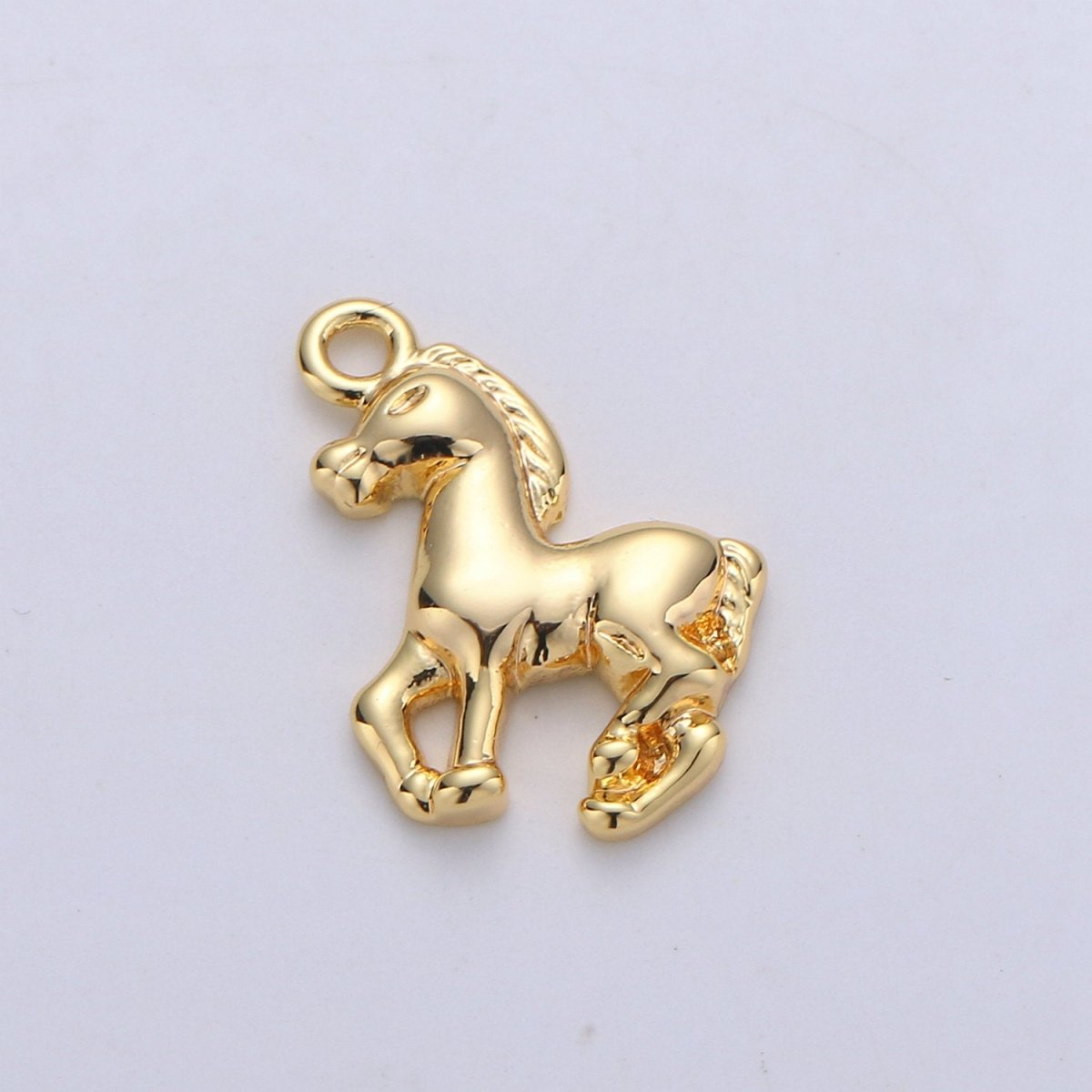 24K Gold Filled Stallion Horse Dainty Charm Beautiful Animal for Necklace or Bracelet C-892