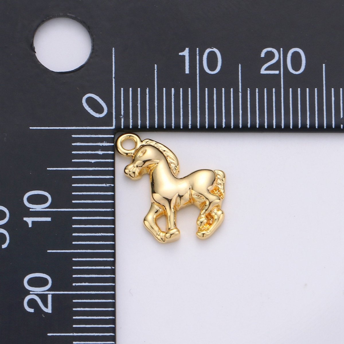 24K Gold Filled Stallion Horse Dainty Charm Beautiful Animal for Necklace or Bracelet C-892