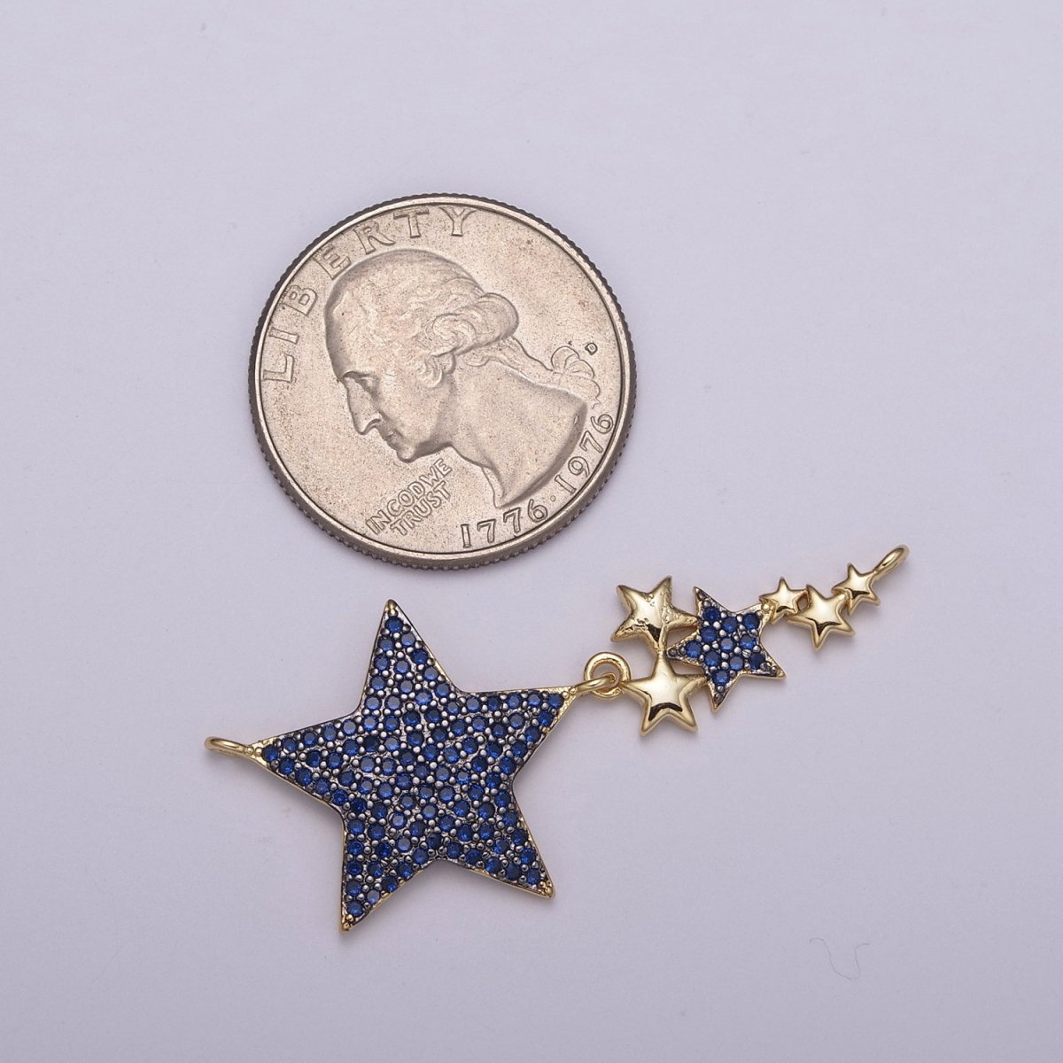 24K Gold Filled Star Charm Connector Twinkle Starburst Little Star Micro Pave Link Connector for Necklace / Bracelet Component Y-421
