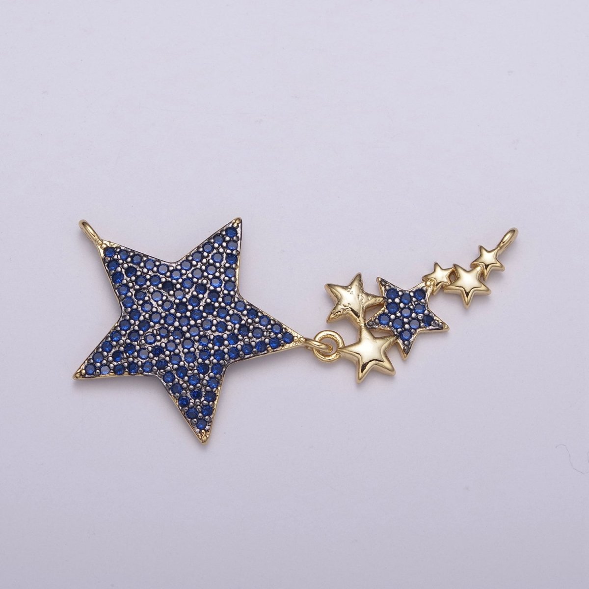 24K Gold Filled Star Charm Connector Twinkle Starburst Little Star Micro Pave Link Connector for Necklace / Bracelet Component Y-421