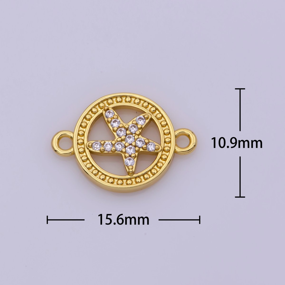 24k Gold Filled Starfish Connector, Star Fish Connector for bracelet necklace earring Supply Y-408