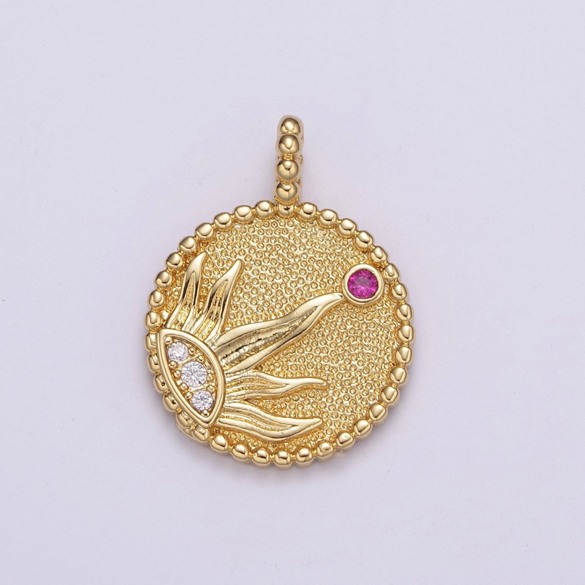 24k Gold Filled Sun Pendant Radiant Rays of Sun Charm Solar System Celestial Symbol Charm Pendant  N-524