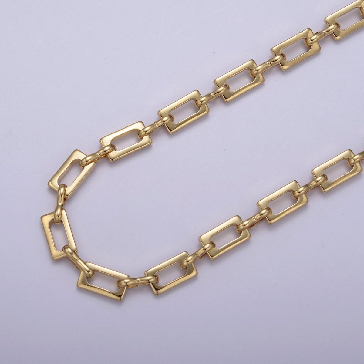 24K Gold Filled Unique Unfinished Chain For Jewelry Making, 9.8X5.5mm Width Rectangle Paper Clip Chain with 3.3mm Figure Eight Link | ROLL-647 Clearance Pricing