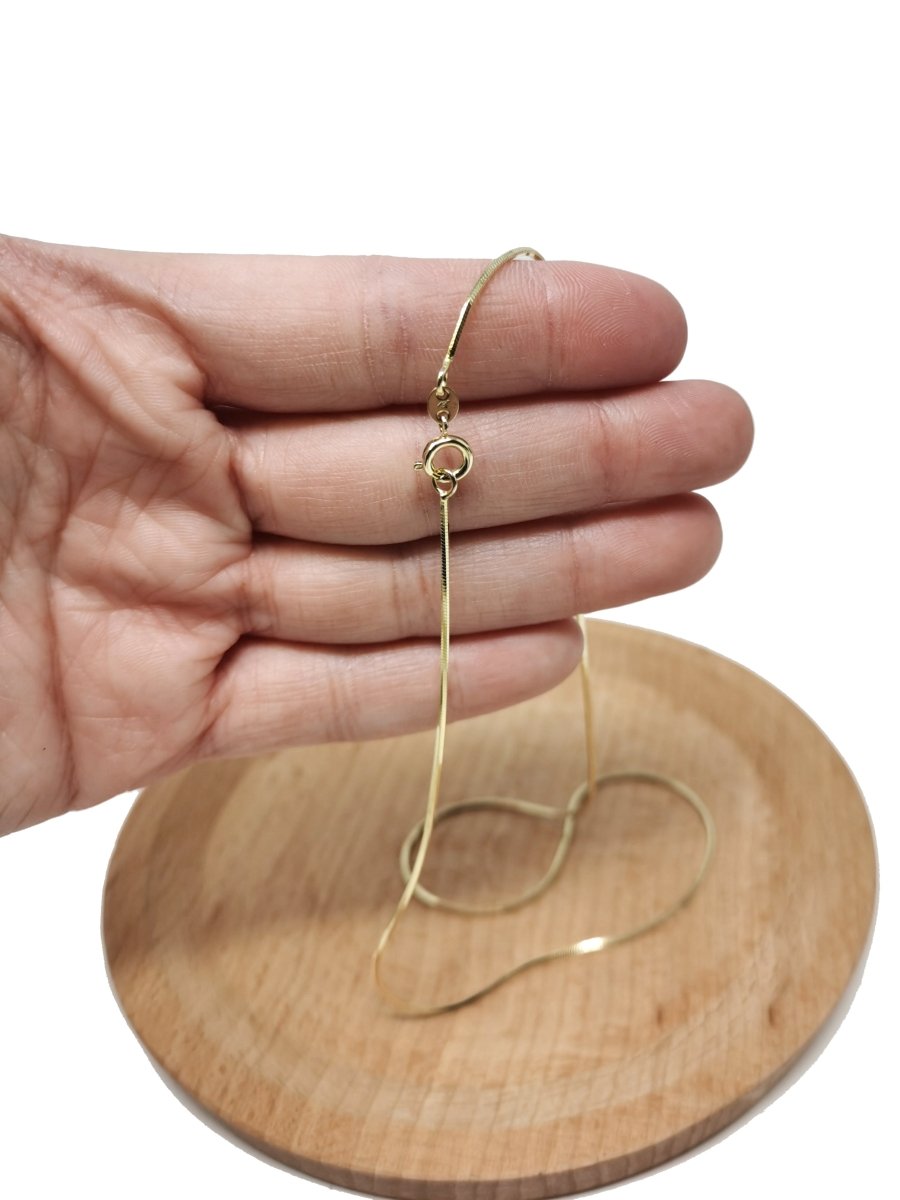 24K Gold Plated Cocoon Necklace, Dainty 0.8mm Cocoon Chain with Spring Ring | CN-561