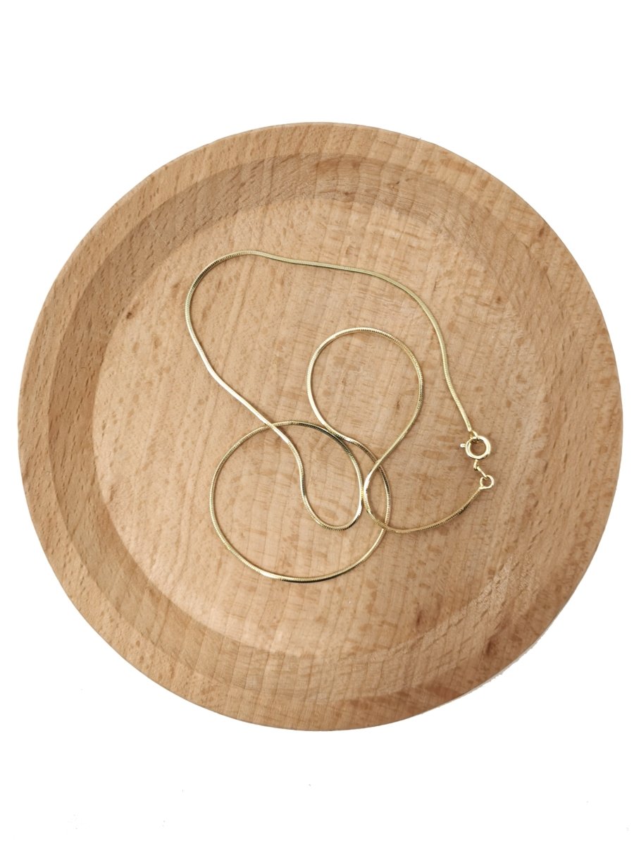 24K Gold Plated Cocoon Necklace, Dainty 0.8mm Cocoon Chain with Spring Ring | CN-561