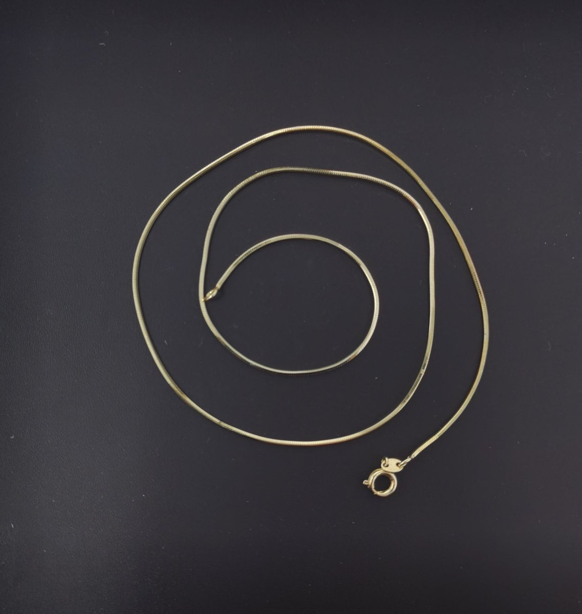 24K Gold Plated Cocoon Necklace, Dainty 0.8mm Cocoon Chain with Spring Ring | CN-561