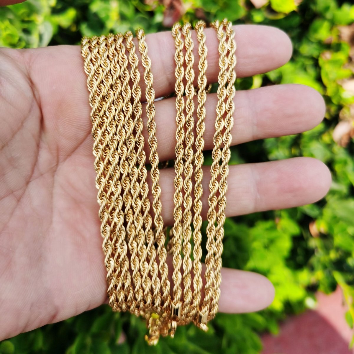 24K Gold Plated Necklace - Rope Necklace - Gold Layering Necklace - 2mm 19.7 inches Ready To Wear | CN-886  Clearance Pricing