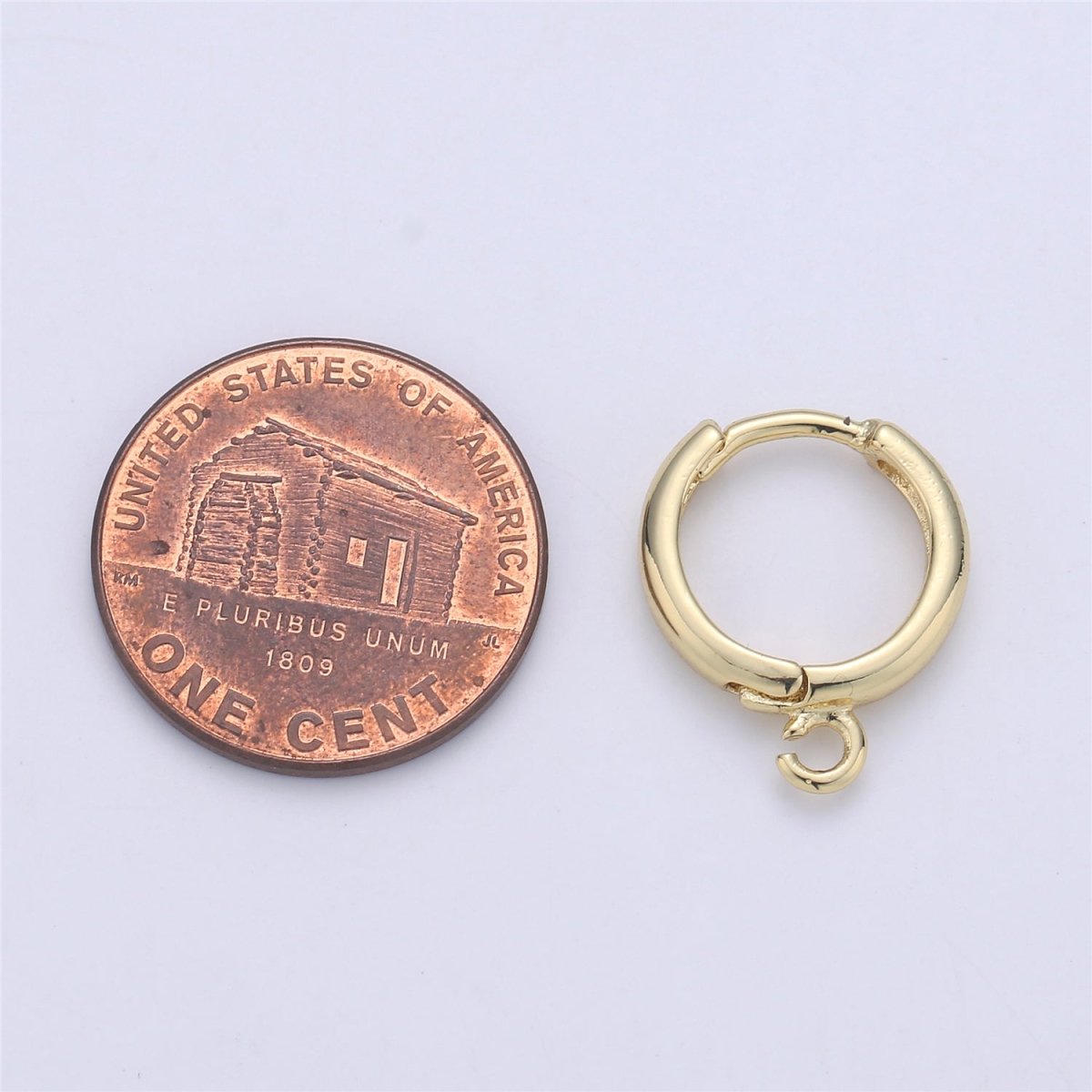 24K Simple Golden Gold Filled Huggies One Touch Earring - K-350