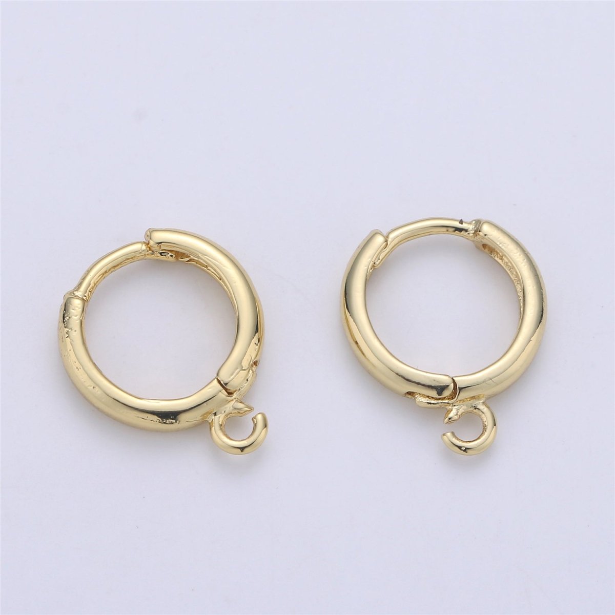 24K Simple Golden Gold Filled Huggies One Touch Earring - K-350