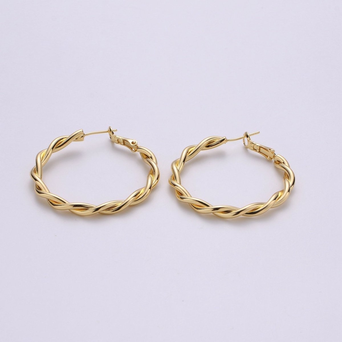 24k Vermeil Gold Earrings, Hoop Earrings, Medium Hoop, Twisted Rope Texture Earring, Gift for Her, Earrings for Women, Everyday Wear Earring Q-213