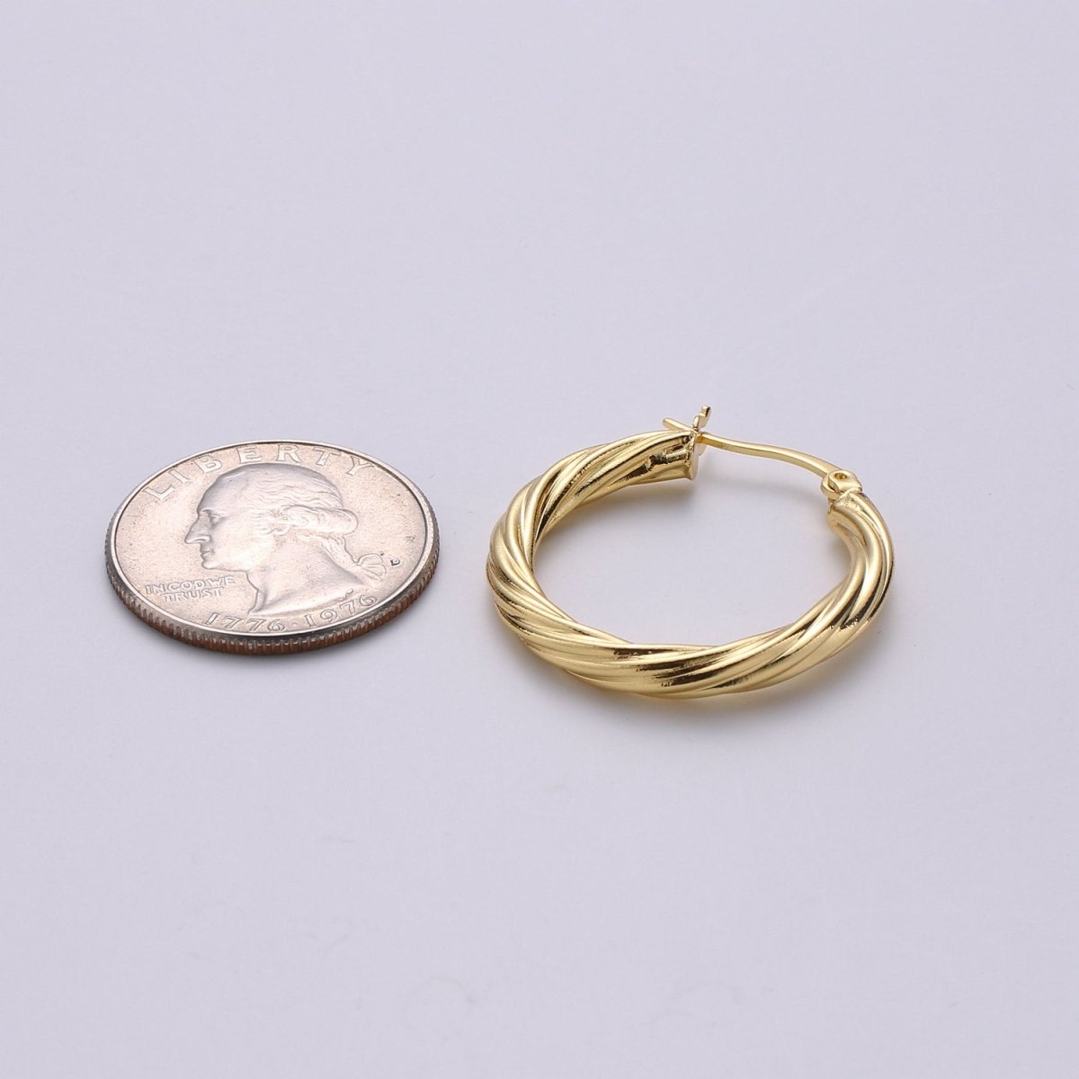 24k Vermeil Gold Earrings, Hoop Earrings, Small Hoop, Circle Rope Texture Earring, Gift for Her, Earrings for Women, Everyday Wear Earrings Q-533
