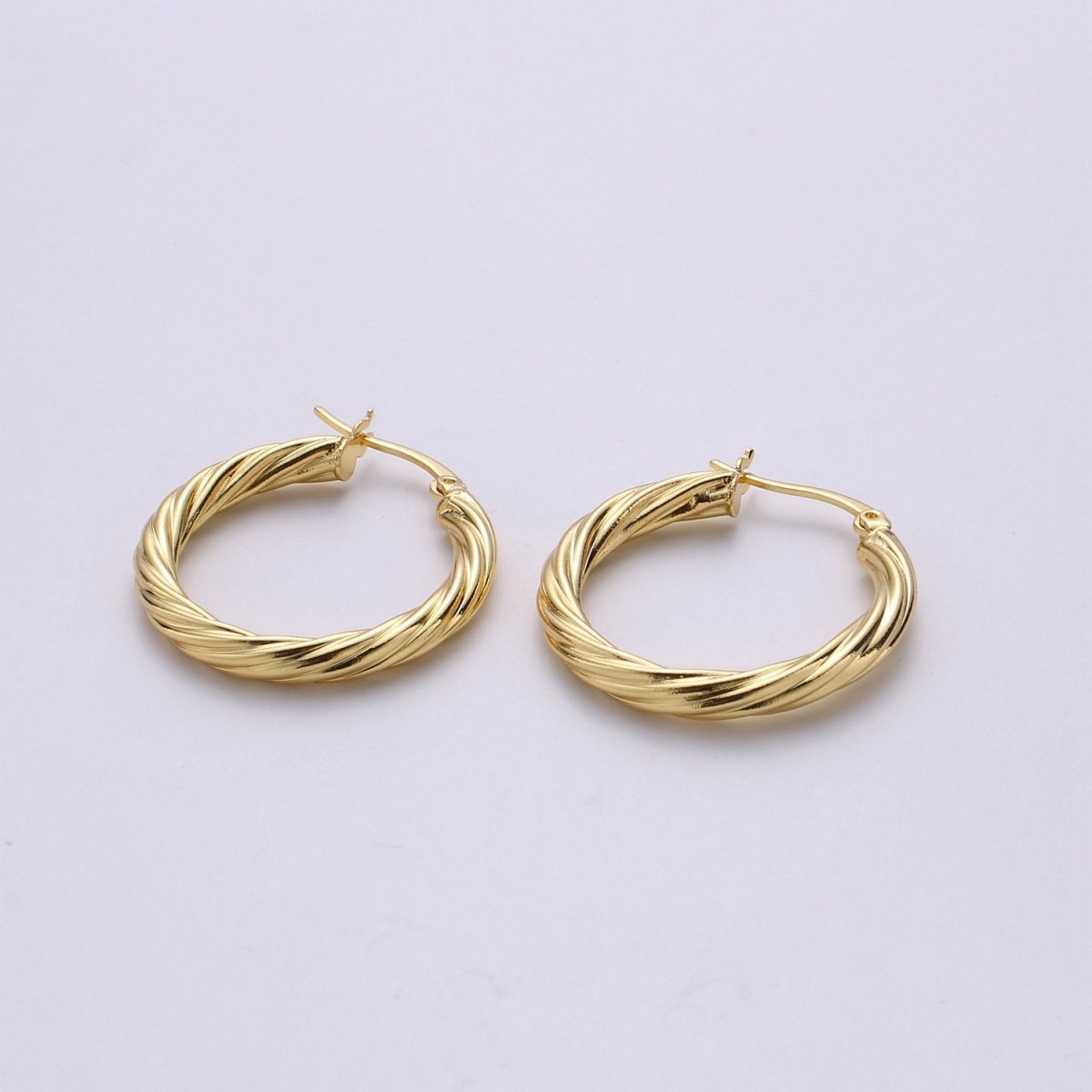 24k Vermeil Gold Earrings, Hoop Earrings, Small Hoop, Circle Rope Texture Earring, Gift for Her, Earrings for Women, Everyday Wear Earrings Q-533