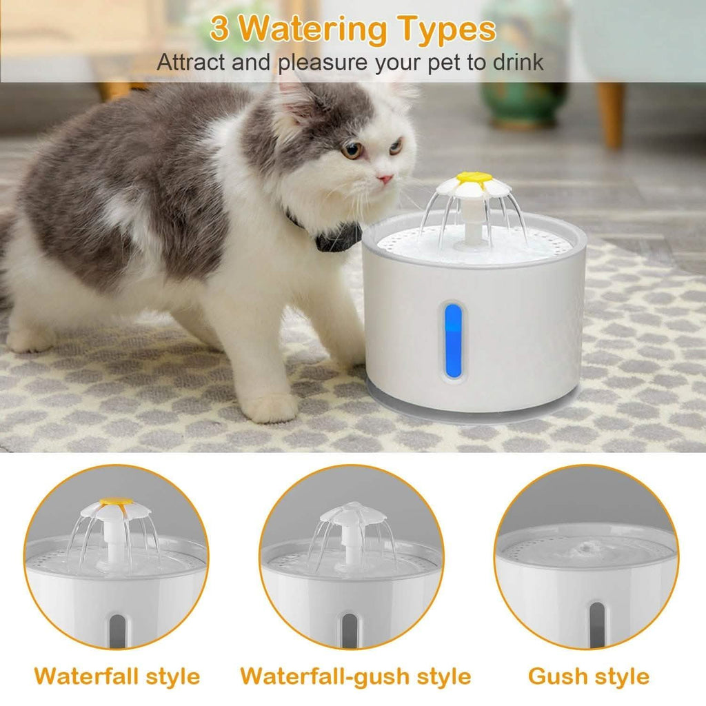 Fontaine à eau automatique pour animaux de compagnie 2,4 L