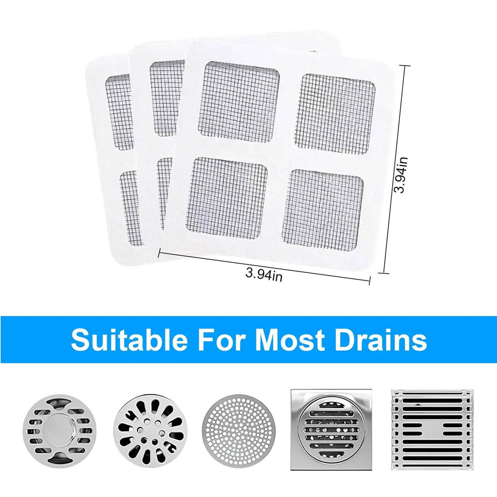 25-Pack:  3.94 x 3.94" Disposable Floor Drain Sticker Hair Catcher