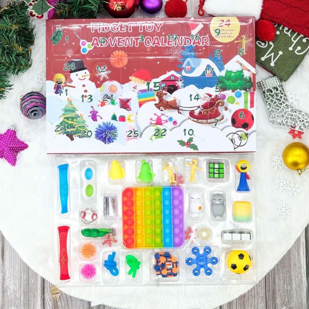 25 pièces : Calendrier de l'Avent Fidget de Noël