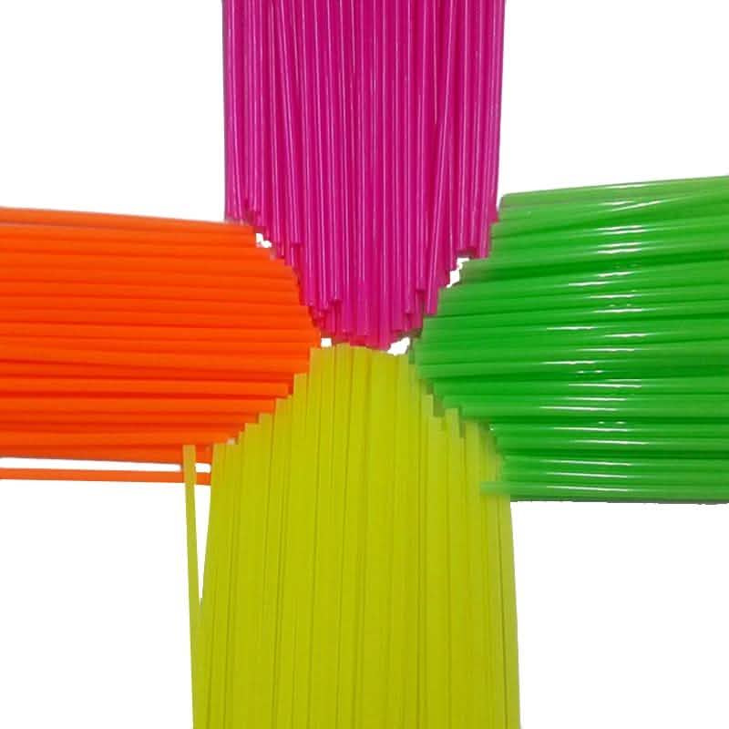 250-Pieces: Wow Plastic Neon Disposable Plastic Drinking Straws