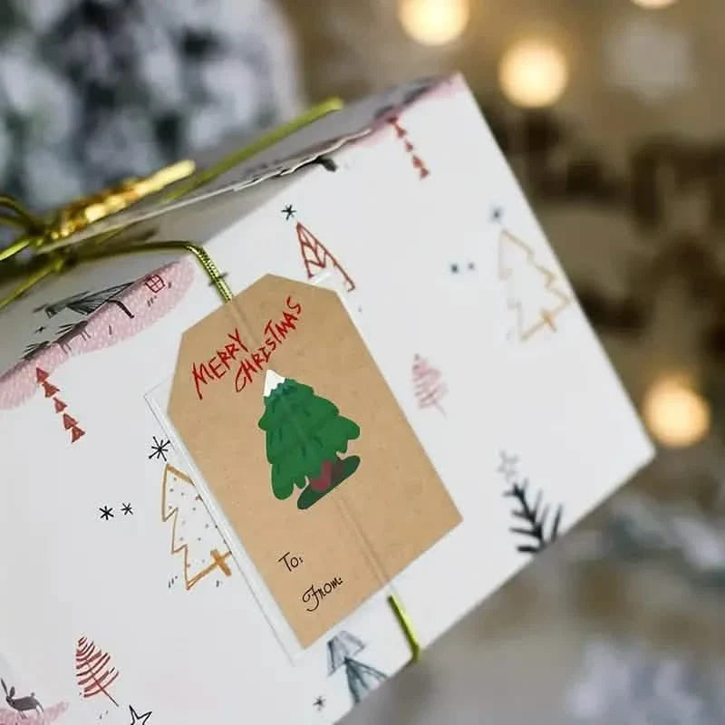 250枚/ロール クリスマスステッカー - 2x3 クラフト紙 ツリー ソックス 雪だるま エルク メリークリスマス