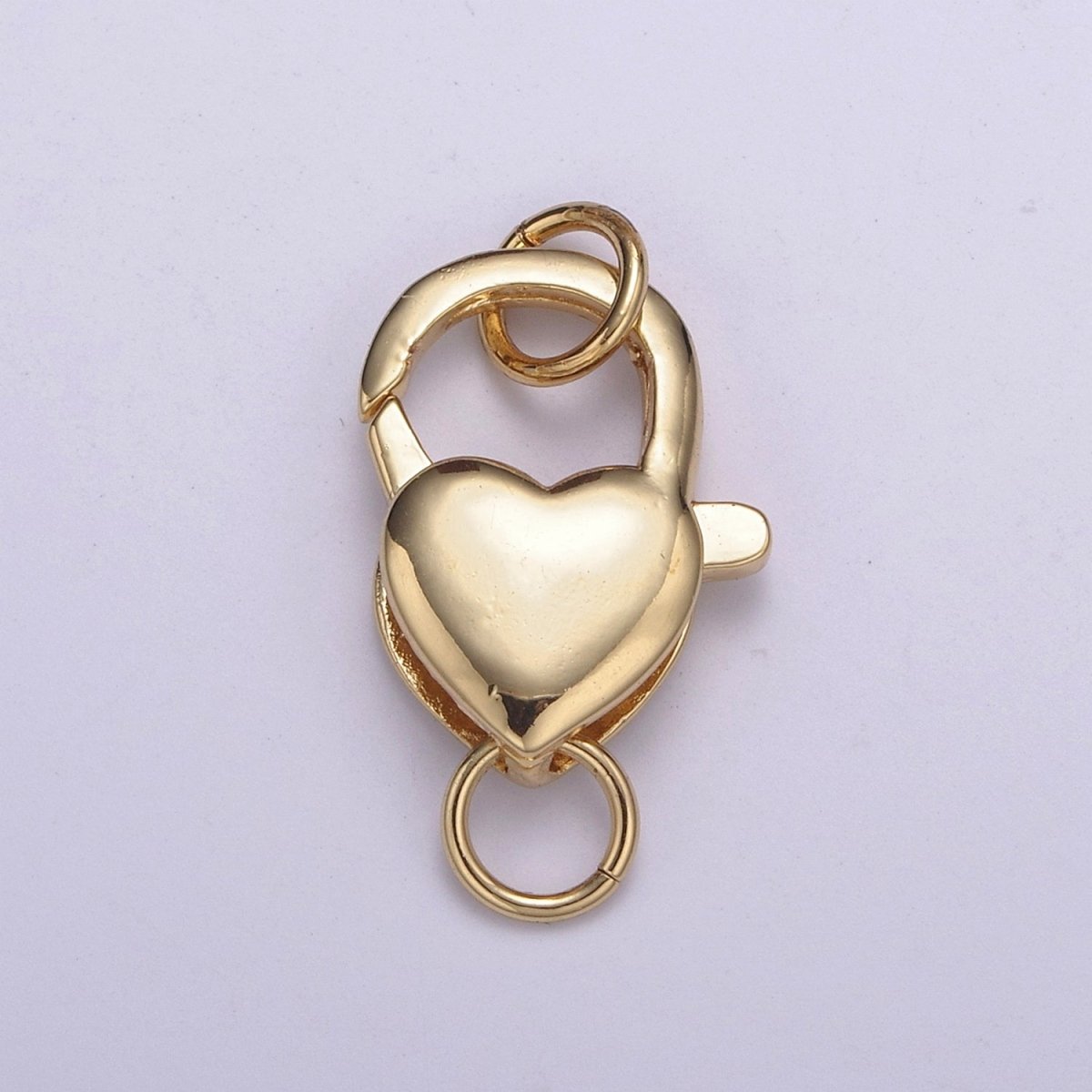 25.2x12.3mm Gold Small Heart Shaped Lobster Claw Clasp L-571