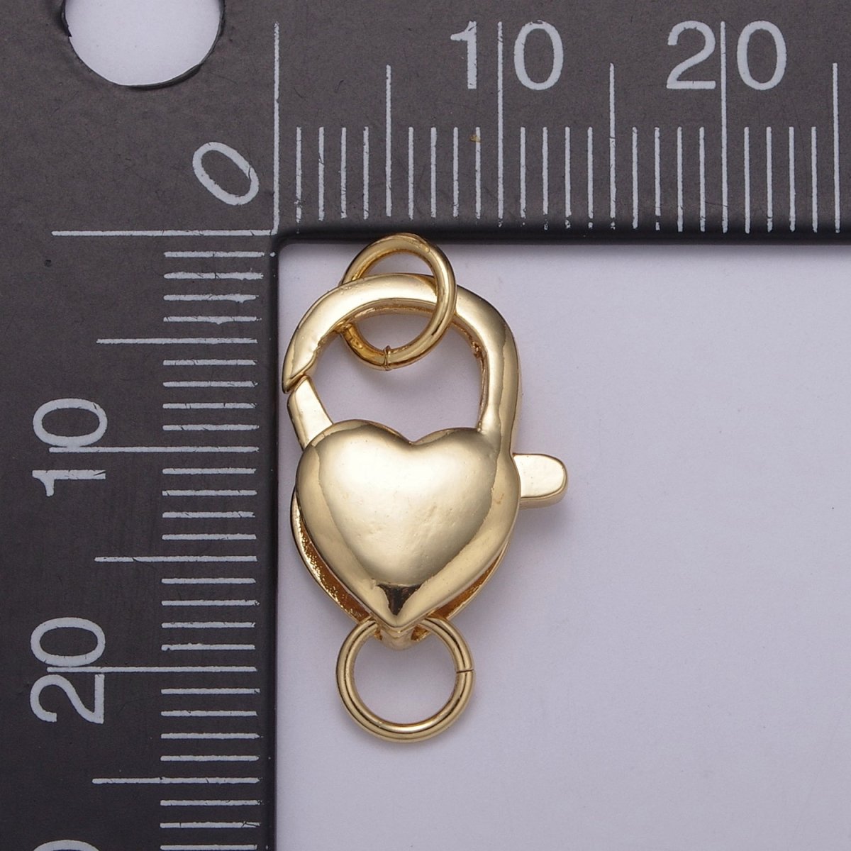 25.2x12.3mm Gold Small Heart Shaped Lobster Claw Clasp L-571