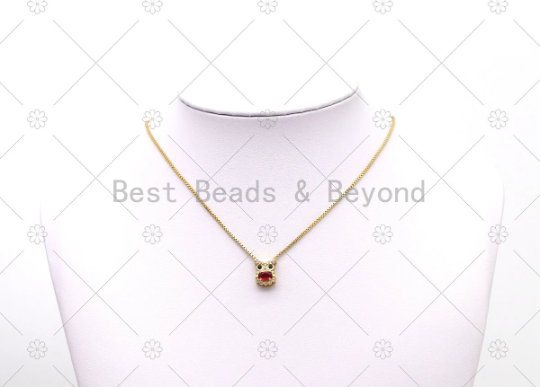 CZ Micro Pave Night Owl Pendant, Sku#LK535