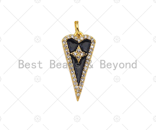 Gold Filled CZ North Star Triangle Charm, Sku#Z1358C