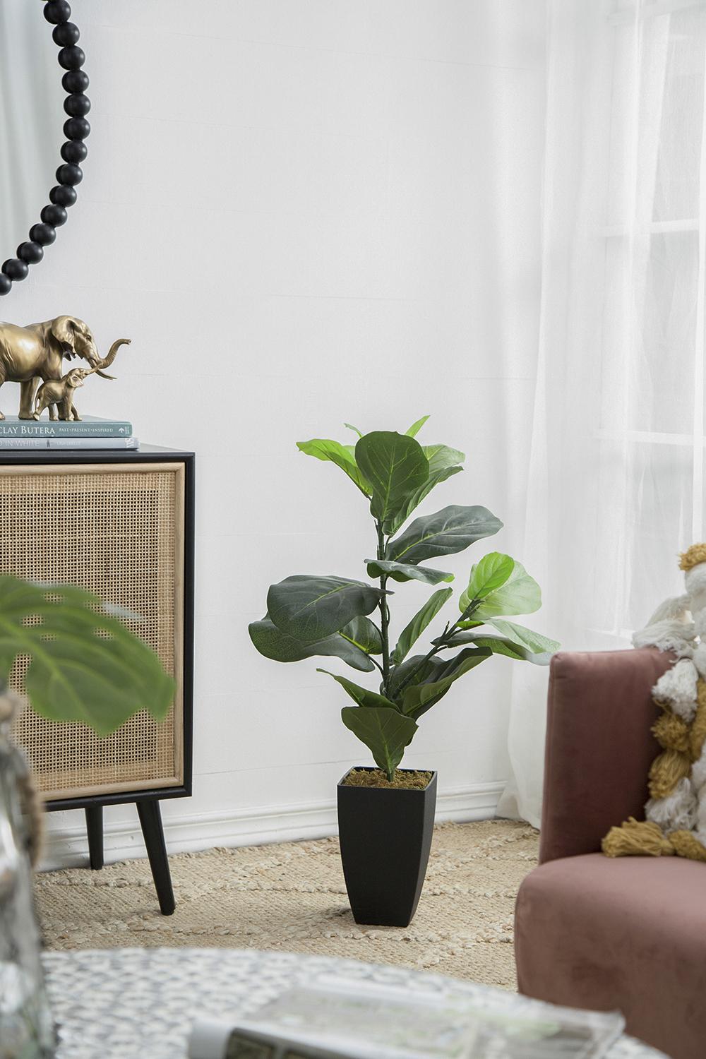 20" x 16" x 35" Artificial Fiddle-Leaf Fig Potted Plant