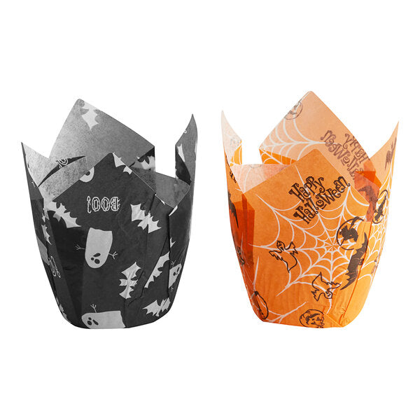 Caissiers de cuisson tulipe moyens, 2" x 3 1/2", choisissez parmi 10 couleurs et motifs, paquet de 125