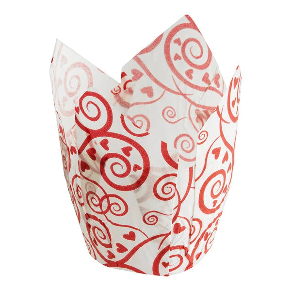 Caissiers de cuisson tulipe moyens, 2" x 3 1/2", choisissez parmi 10 couleurs et motifs, paquet de 125