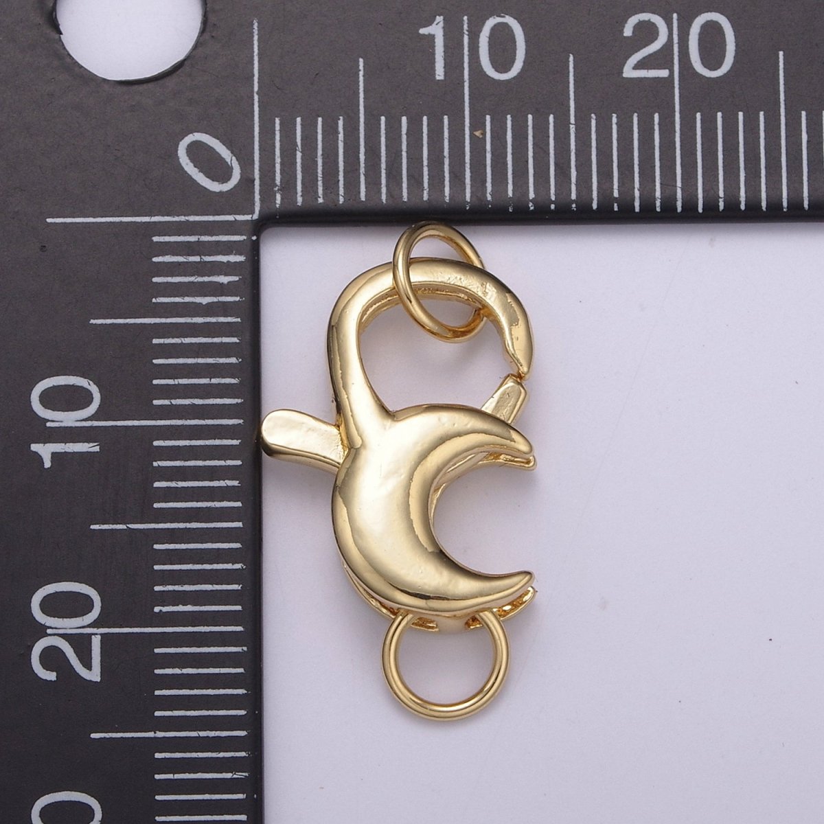 25.8x12.7mm Gold Small Moon Shaped Lobster Claw Clasp L-572