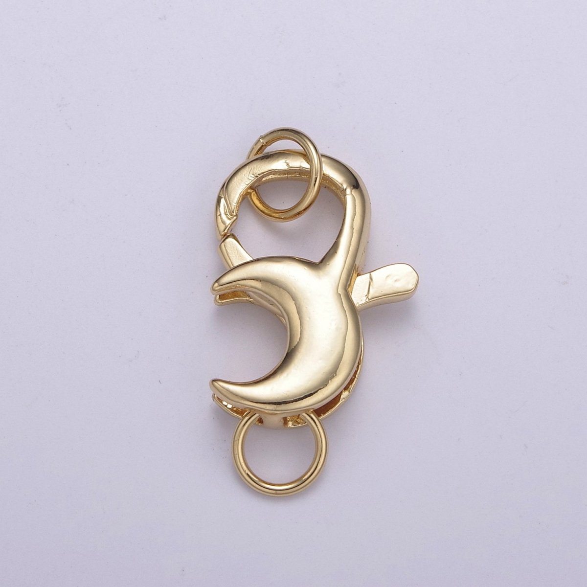 25.8x12.7mm Gold Small Moon Shaped Lobster Claw Clasp L-572
