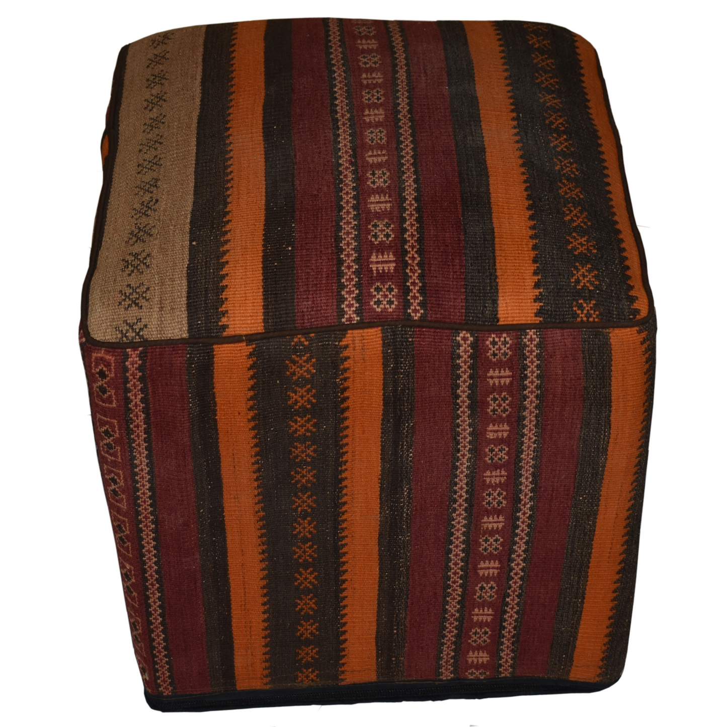 One of a Kind Kilim Rug Pouf Ottoman foot stool - #259