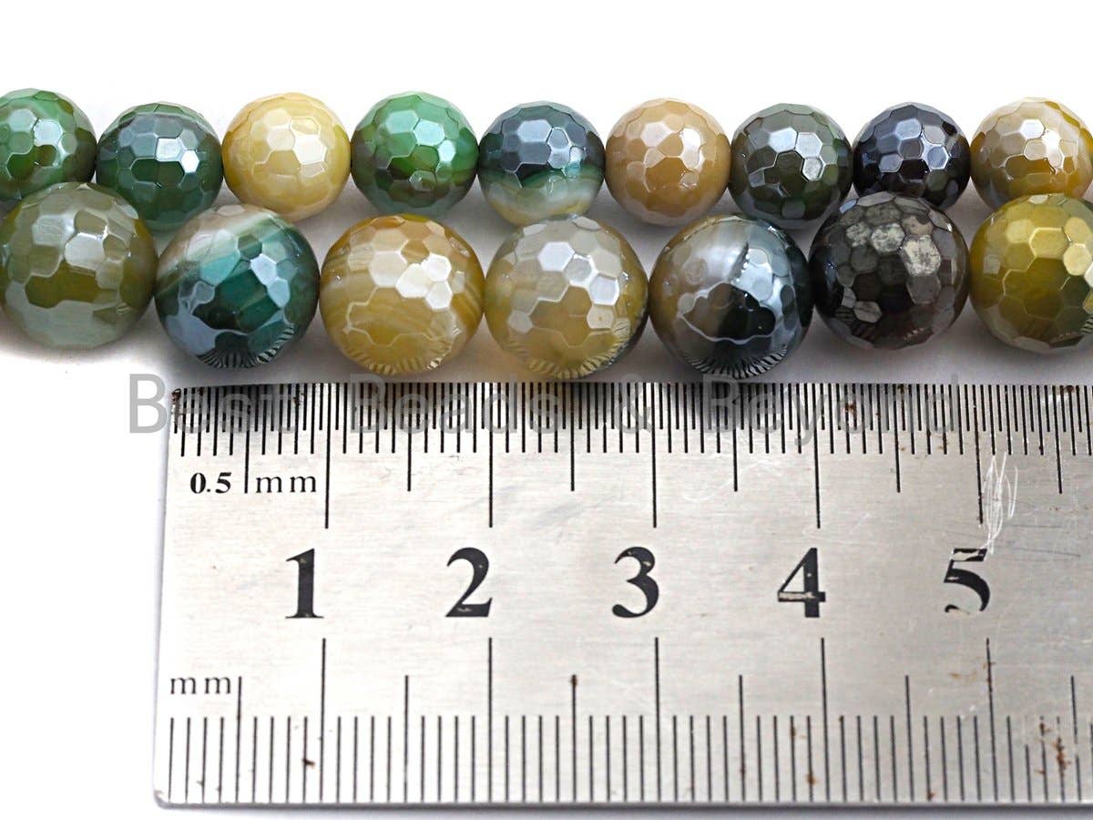 Gorgeous Agate Attachment Necklace with Large CZ Pave Silver clasp, 18 long, 8mm/10mm beads size, sku#D43
