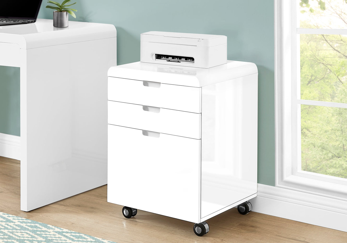 Rolling Mobile File Cabinet with Storage Drawers