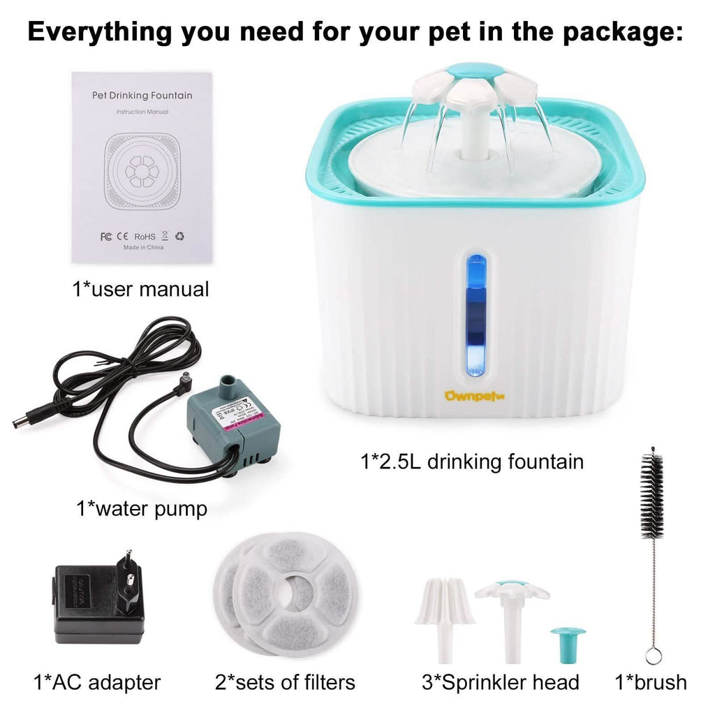 Fontaine à eau silencieuse de 2,5 L pour chat – Distributeur d'eau pour animaux de compagnie
