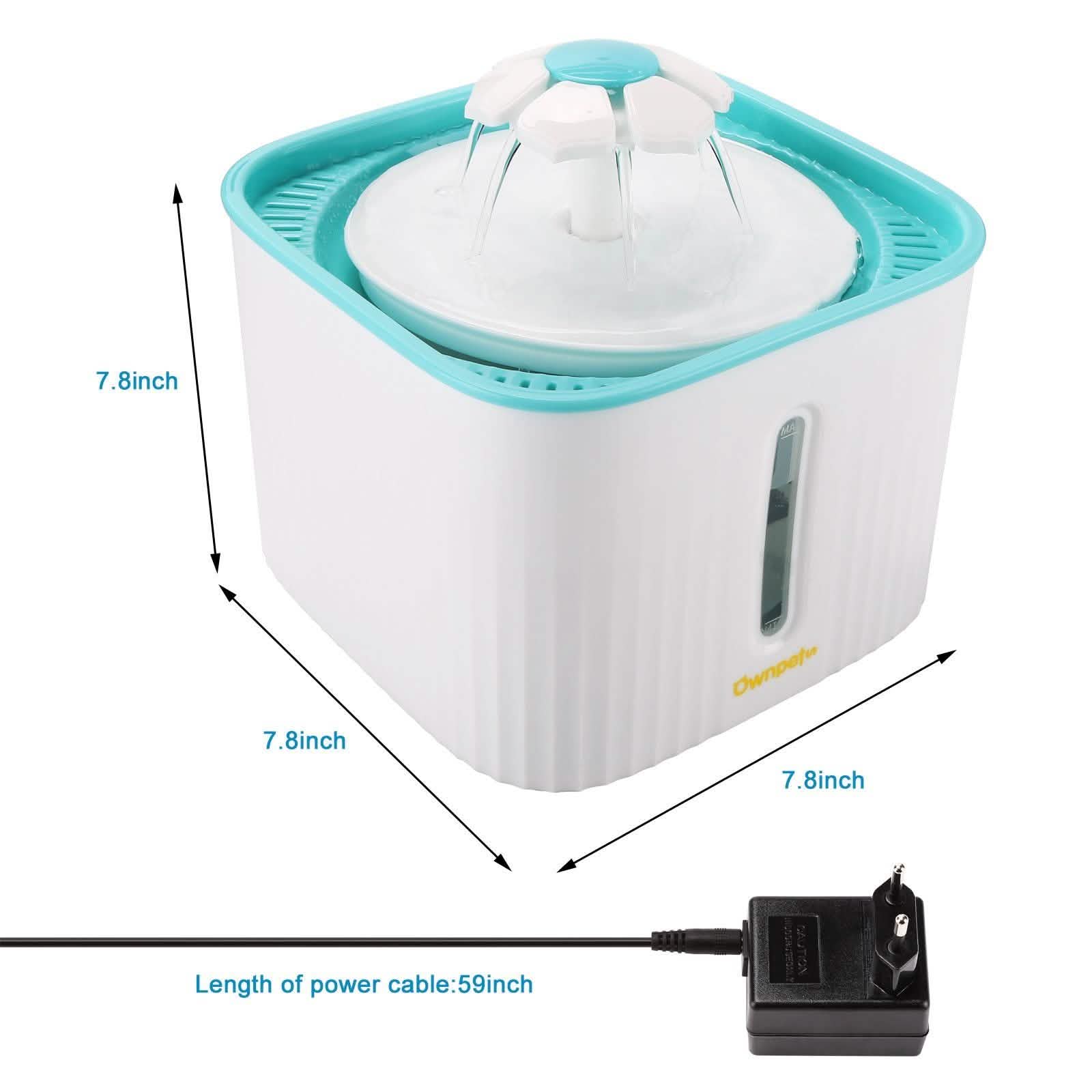 Fontaine à eau silencieuse de 2,5 L pour chat – Distributeur d'eau pour animaux de compagnie