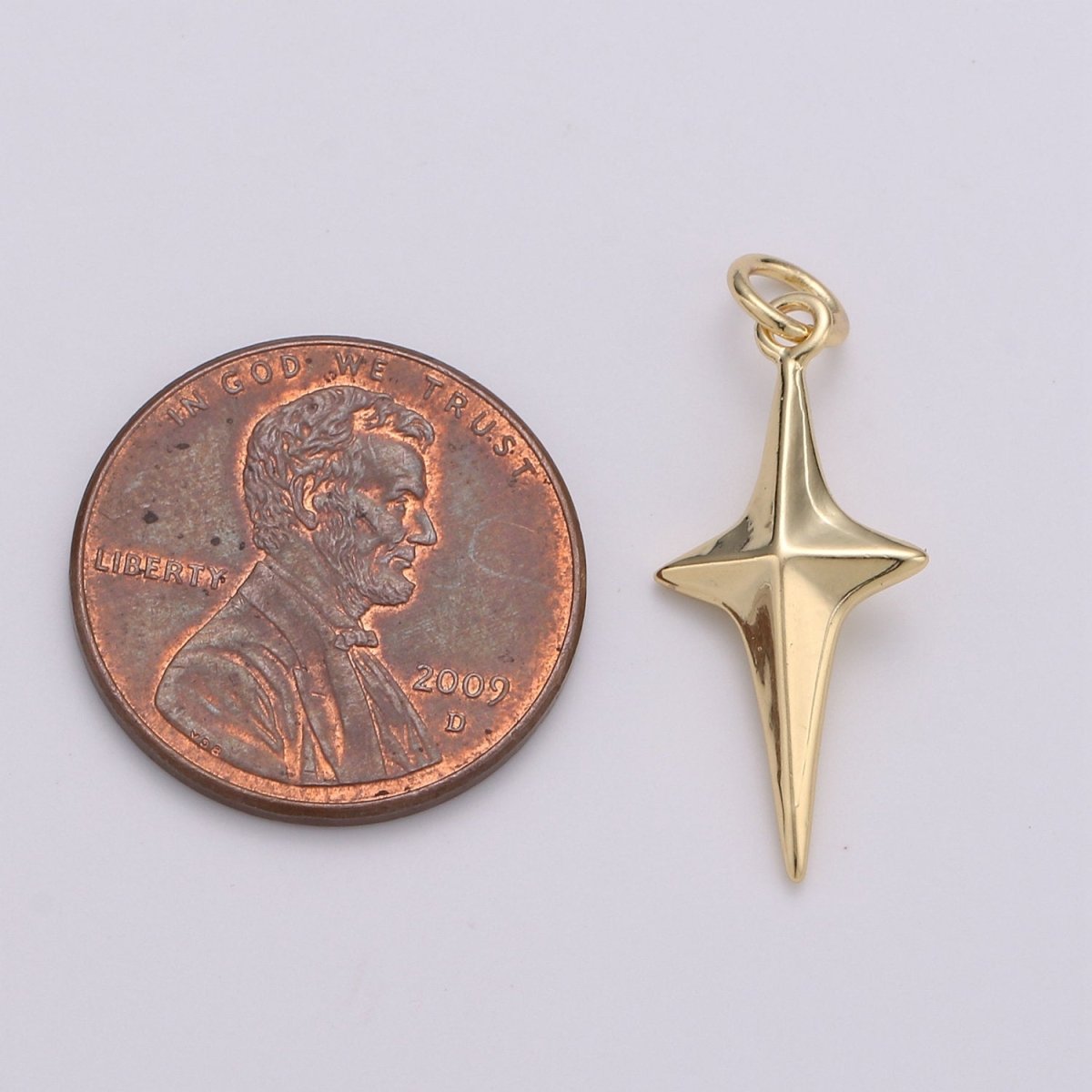 25x10mm 24k Gold Filled North Star Charms, Gold Star Pendant, Celestial Jewelry Minimalist Jewelry Making supply D-354