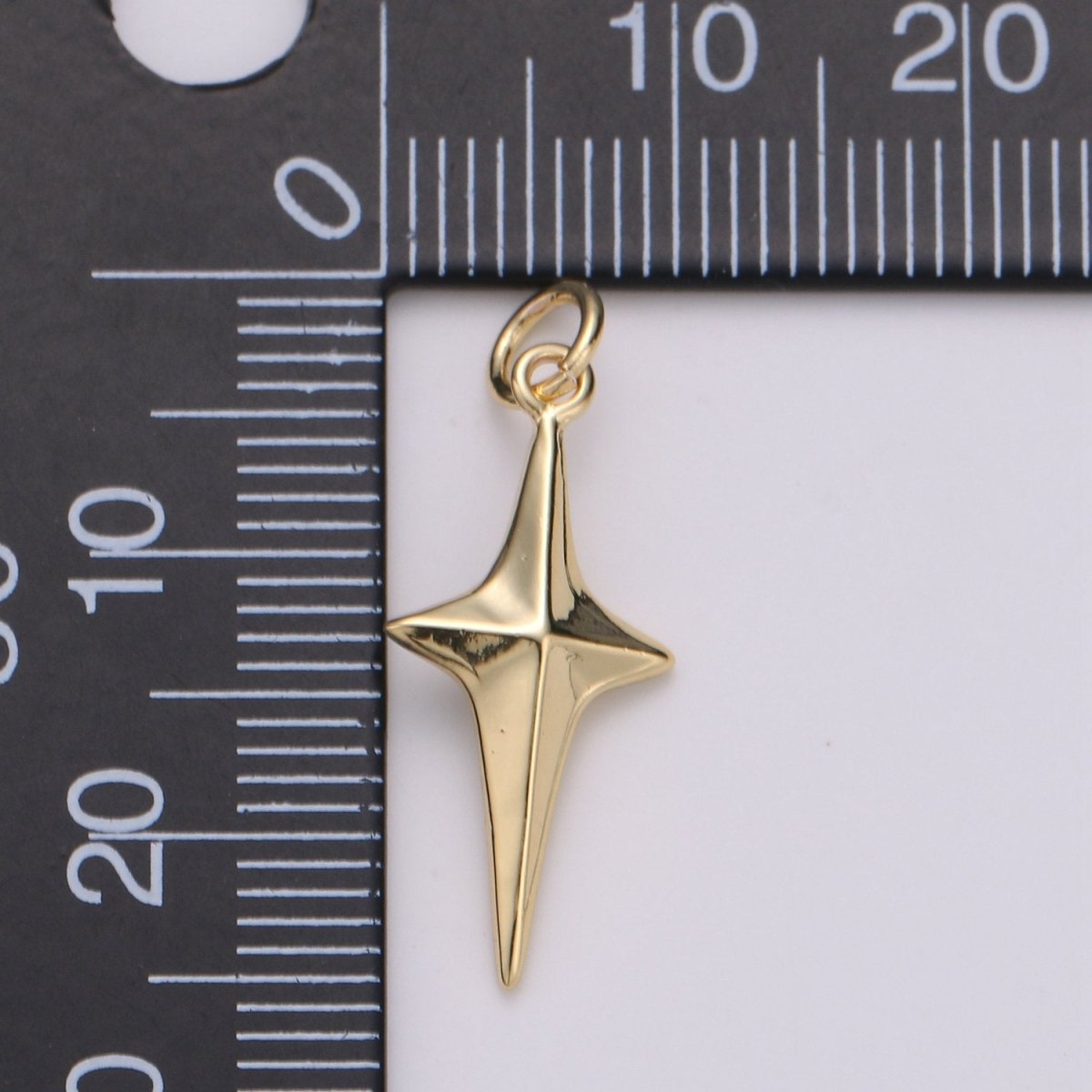 25x10mm 24k Gold Filled North Star Charms, Gold Star Pendant, Celestial Jewelry Minimalist Jewelry Making supply D-354