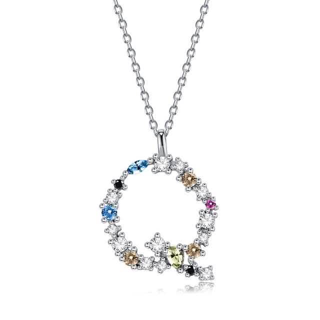 26 Colliers Alphabet Opale Zirconium Argent sterling 925