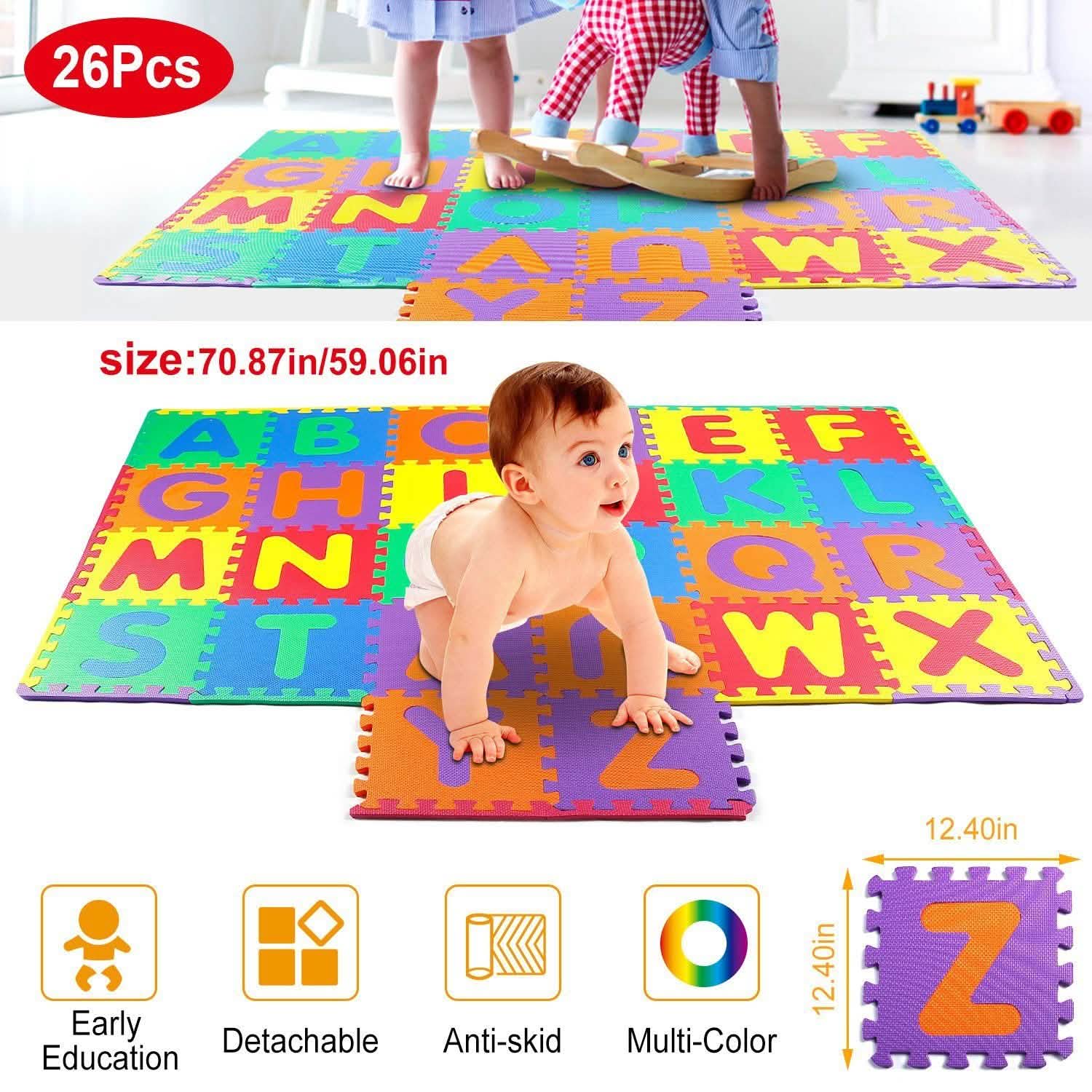 26 pièces : Tapis de jeu alphabet pour bébés et tout-petits